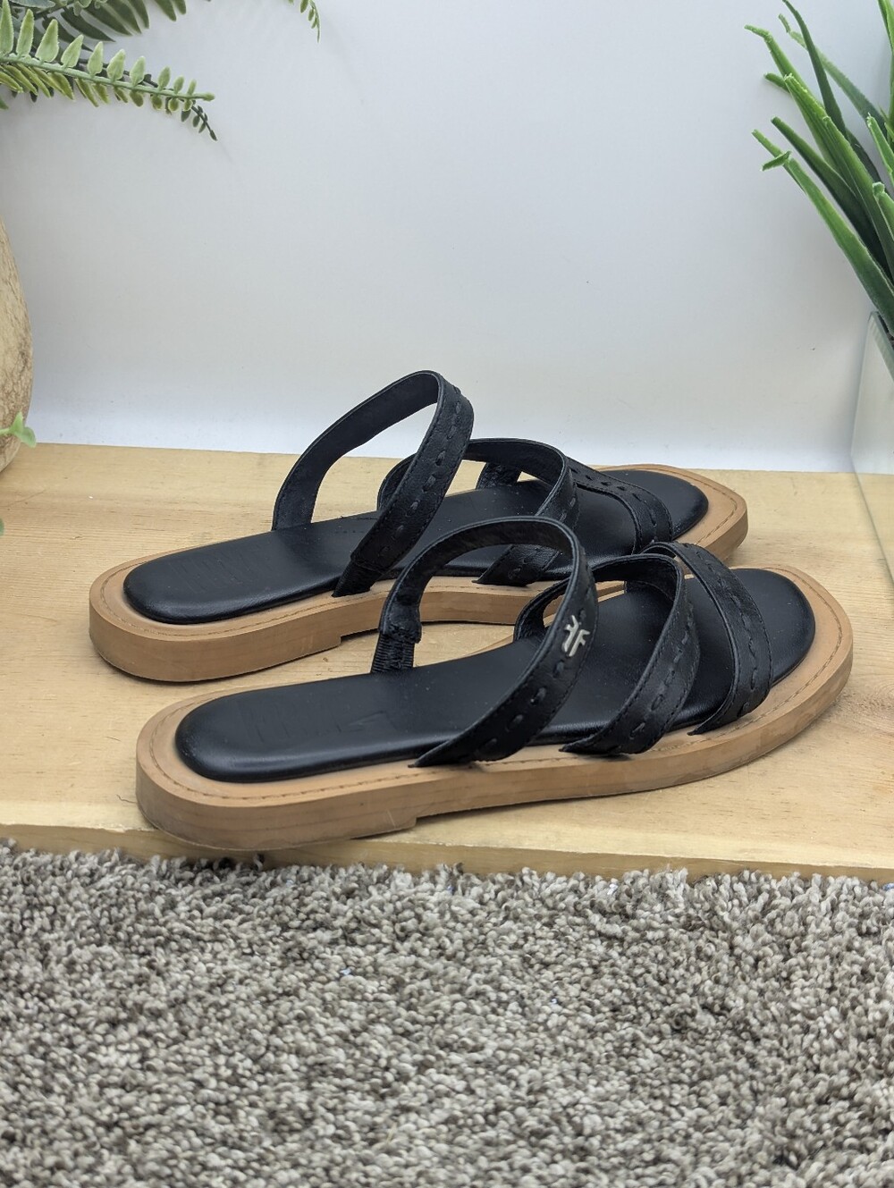 Frye Women's Faye Strappy Slide Leather Sandals Women's Size 5.5/6 (36) Casual